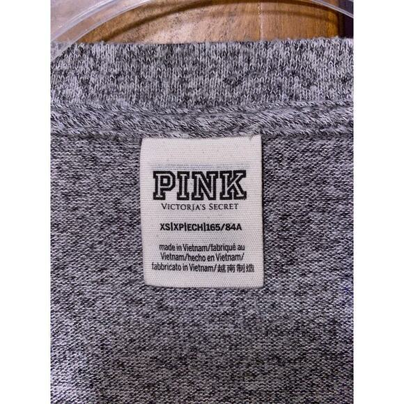 PINK Victoria’s Secret gray long sleeve sweater crop top Size Small Petite - Picture 3 of 8